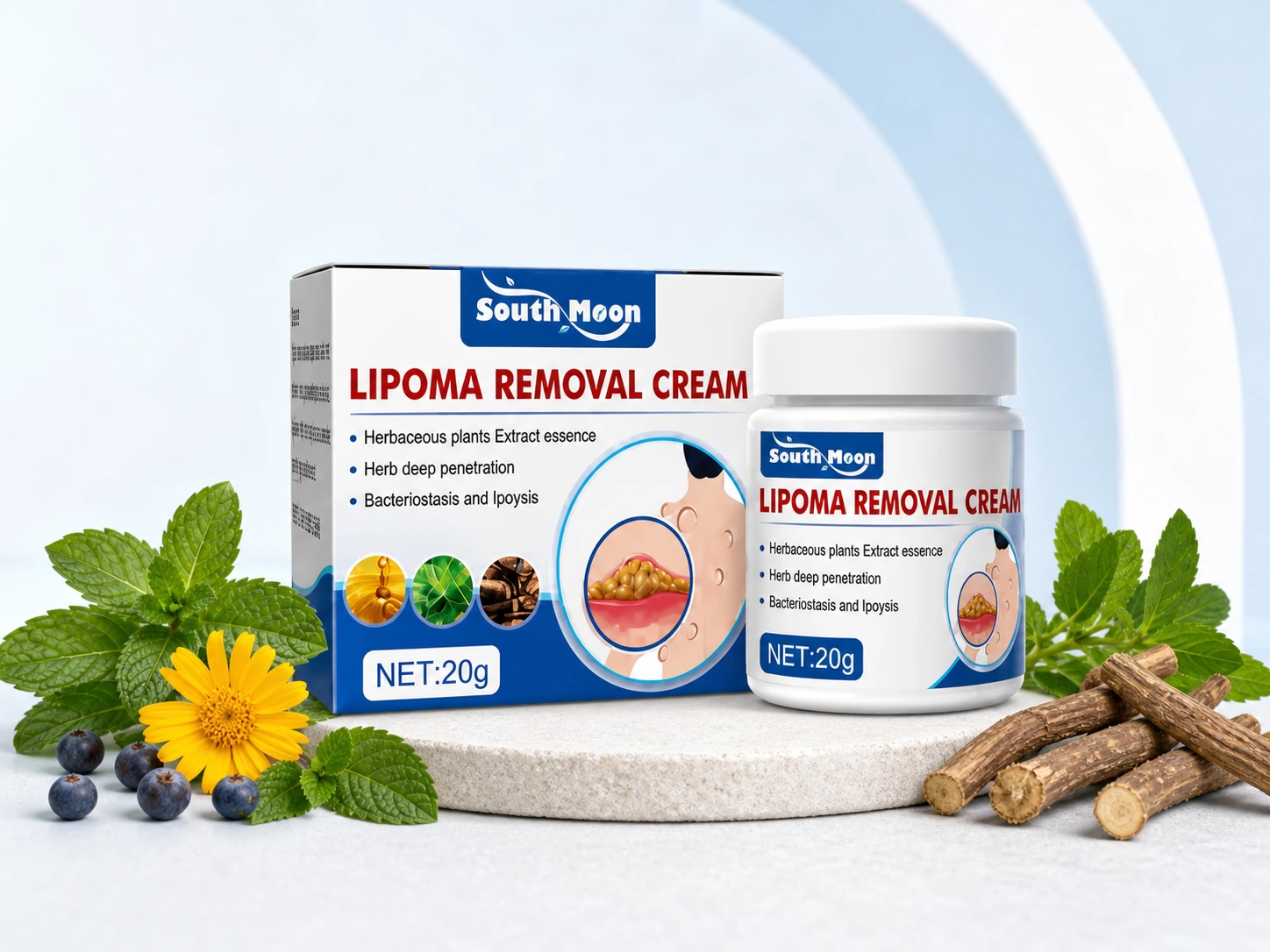 Jar dan box South Moon Lipoma Removal Cream 20 gram